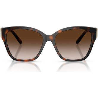 Tiffany & Co. 56mm Square Sunglasses in Havana /Brown Gradient at Nordstrom