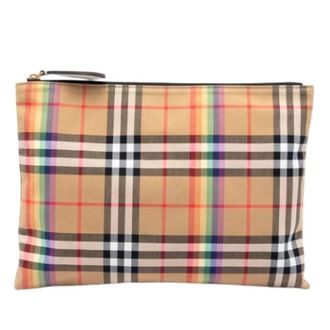 Burberry Pre-owned Clutches, female, Beige, Size: ONE SIZE Pre-owned Canvas Clutch