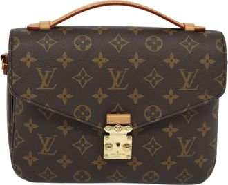 Louis Vuitton Pochette Metis Blue Canvas Handbag (Pre-Owned)