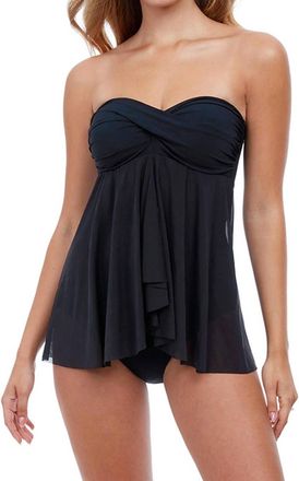 Gottex Twist Front Strapless One Piece Swimsuit In Pro Tutti Frutti Black