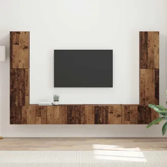 vidaXL Set Mobile Tv 8 Pz Legno Vecchio Legno Ingegnerizzato Vidaxl