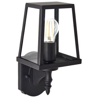 Beliani L&aacute;mpara De Pared Moderna Para Exterior Aplique De Metal Hierro Vidrio Negro Mate Hezir