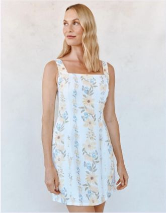 Bella Dahl Fitted Smocked Back Mini Dress In Wildflower Print