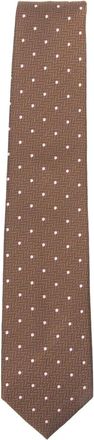 Brioni Cravatta in seta a pois - Marrone