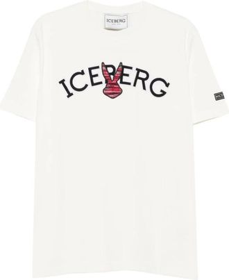Iceberg Logo Patch T-Shirt - Heren - T-shirts - Wit - L - Katoen - Tops