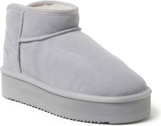 Dearfoams Fireside by Dearfoams Womens Kingston Genuine Shearling Platform Bootie