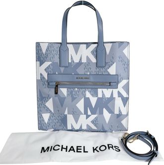 Michael Kors Blue Leather Shoulder Bag Tote Bag (Pre-Owned)
