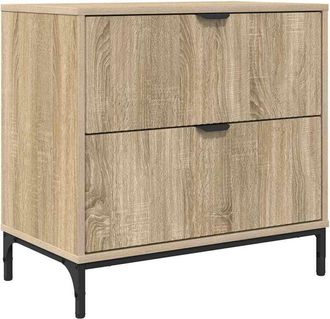 vidaXL Bedside Table Sonoma oak 63.5 x 36 x 61 cm Engineered wood vidaXL