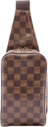 Louis Vuitton Pre-owned Geronimos Damier Ebene heuptas - Heren - Vintage Schoudertas - Bruin - ONE Size - Vintage