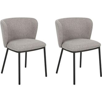 Beliani Set of 2 Dining Chairs MINA Grey