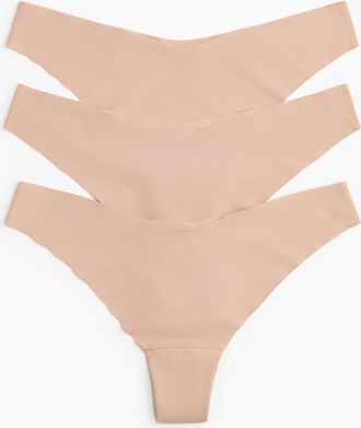 H&M 3er-Pack Unsichtbare Tangas - Beige