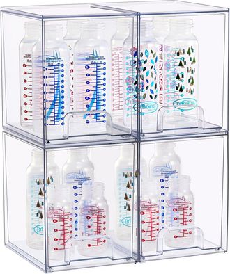 Sorbus Stackable Acrylic Set Of 4 Storage Drawers