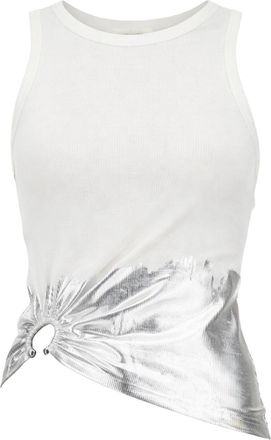 Paco Rabanne Ribbed Asymmetric Metallic Panel Tank Top