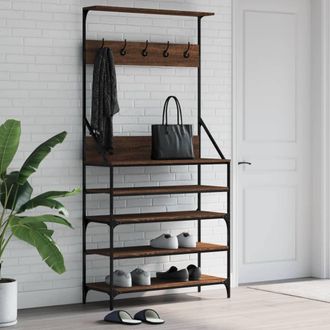 vidaXL Vidaxl - Perchero Con Zapatero Roble Marr&oacute;n 90x34x184 Cm Marr&oacute;n