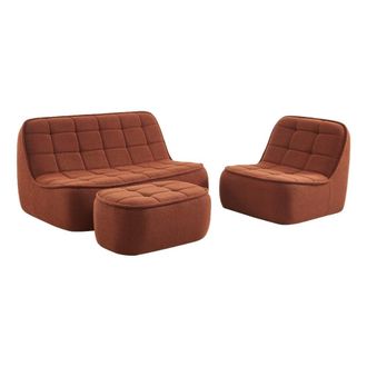 Sweeek Sof&aacute; envasado al vac&iacute;o modular de borreguito texturizado con