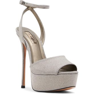 Steve Madden Jezzica Ankle Strap Platform Sandal in Pewter at Nordstrom Rack, Size 6.5