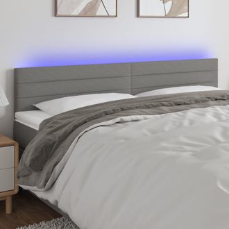 vidaXL Cabecero Con Led De Tela Gris Oscuro 160x5x78/88 Cm Vidaxl