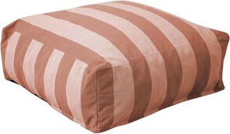 Oviala Puff de rayas para sof&aacute; modular terracota