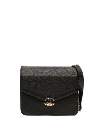 Chanel 2018 Paris-Cuba Square Quilted Caviar Thread Around Wallet On Chain crossbody bag - women - Caviar Leather - One Size - Black