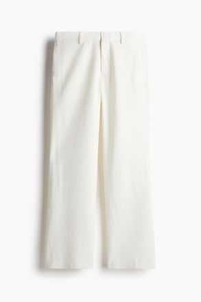 H&M Ausgestellte Hose aus Leinenmix in Regular Fit - Weiss