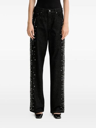 Gestuz embellished denim jeans - Black