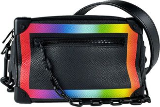 Louis Vuitton Black Multi-Color Taiga Leather Shoulder Bag (Pre-Owned)