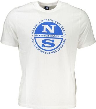 North Sails Mens Tshirt Nscircle Logo Tee - White Cotton - Size X-Large