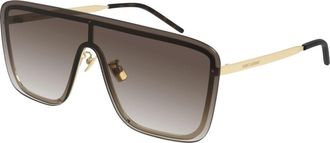 Saint Laurent Goud/bruin getinte zonnebril - Heren - Zonnebrillen - Geel - ONE Size - Accessoires