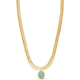 Ettika Radiant Orb Layered Necklace in Amazonite And Gold at Nordstrom Rack