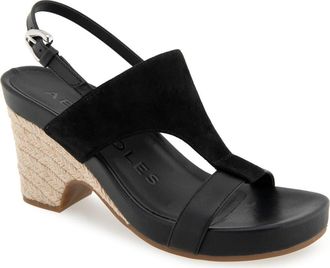 Aerosoles Mackenzie Slingback Sandal in Black Suede at Nordstrom Rack, Size 8.5
