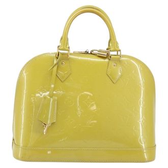 Louis Vuitton Alma Handbag Monogram Vernis Green Patent_Leather Handbag (Pre-Owned)