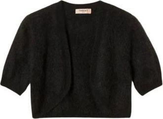 Twinset Chaleco de punto de lana cepillada - Knitwear - Mujer - Negro - S