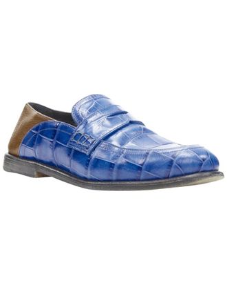 Loewe Womens Leather Jaw Anderson Cobalt Leather Step Back Loafer (Authentic Pre-Loved)