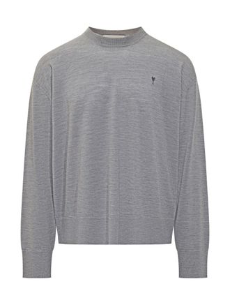 Ami Grey Crew Neck Sweaters