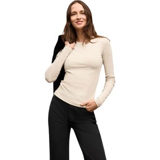 M.M.LaFleur Malley Fitted Tee in Beige Melange at Nordstrom, Size Xx-Large