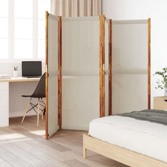 vidaXL Biombo Divisor De 4 Paneles Gris Claro 280x180 Cm Vidaxl