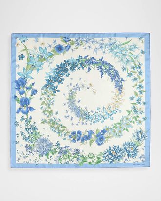 Ferragamo Spring-Print Silk Scarf