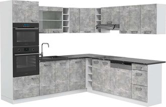 Vicco Cocina Esquinera R-line, Hormig&oacute;n/blanco, 237 X 247 Cm, Et Antracita