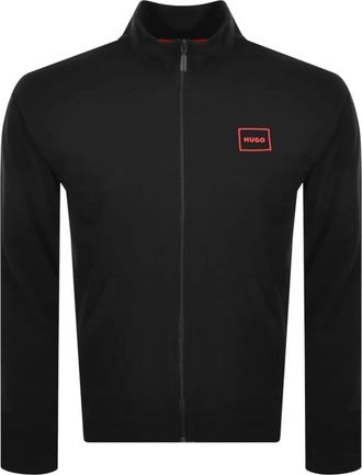 HUGO BOSS Hugo Mens Laze Full-Zip Cotton Sweatshirt, Black