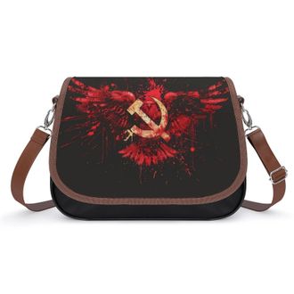 Generic Russia Hammer Flags Hook Ussr Sickle Crossbody Bags for Women Shoulder Messenger Bag Purse Handbags