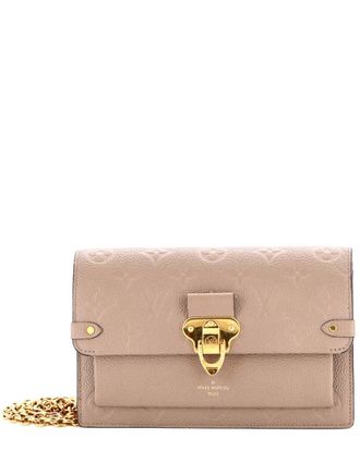 Louis Vuitton Beige Monogram Empreinte Leather Vavin Chain Wallet Nm (Authentic Pre-Loved)