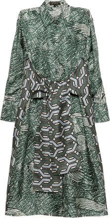 Biyan Abito in seta con stampa - Verde