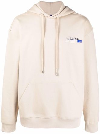 Ader Error logo-print hoodie - unisex - Cotton/Polyester - 1 - Neutrals