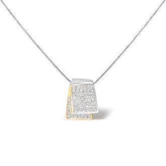 House of Brilliance 14K Gold 2.0 Cttw Diamond Foldover Box Pendant Box Chain Necklace in Yellow at Nordstrom