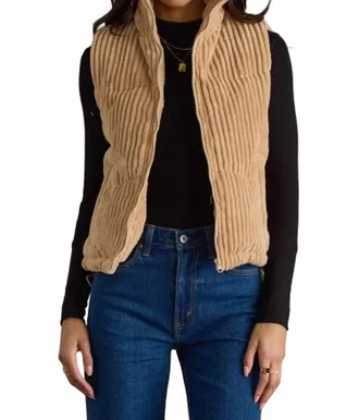 Panache Corduroy Vest In Tan
