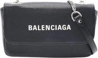 Balenciaga Pre-owned Everyday Chain Wallet Schoudertas - Dames - Vintage Schoudertas - Zwart - ONE Size - Leer - Vintage