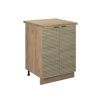 Vicco Armario Bajo De Cocina Fame-line, Panel De Roble, 60 Cm, Et Roble