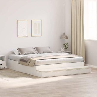 Berkfield Home White Bed Frame White Engineered wood 180 x 200 x 31.5 cm