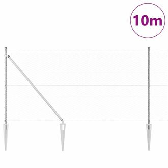 Berkfield Home Hexagon Fence 1.2x10 m Galvanised Steel in Silver