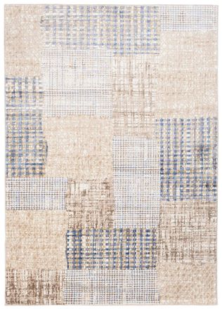 Tapiso Alfombra de sal&oacute;n moderna crema azul beige 120 x 170 cm